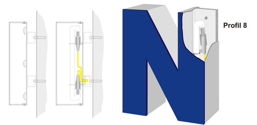 Einzelbuchstabe im Profil 8