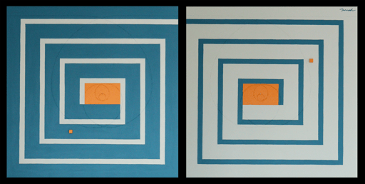 IN - OUT 3   530mm*530mm*2   S10*2   2023  acrylic on canvas, wood