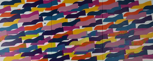 Happy revolving lantern  1     1500mm×606mm　 F12*3   Acrylic, wood   2019