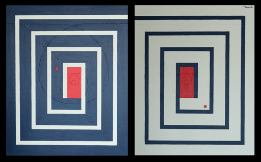 IN-OUT 1   530mm*652mm*2   F15*2   2023  acrylic on canvas, wood