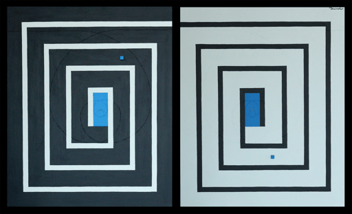 IN - OUT 2   500mm*606mm*2   F12*2   2023  acrylic on canvas, wood