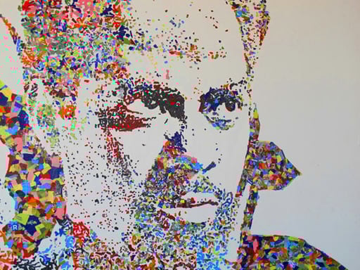 aus vielen tausend Zeitschriften-Schnipsel montiert