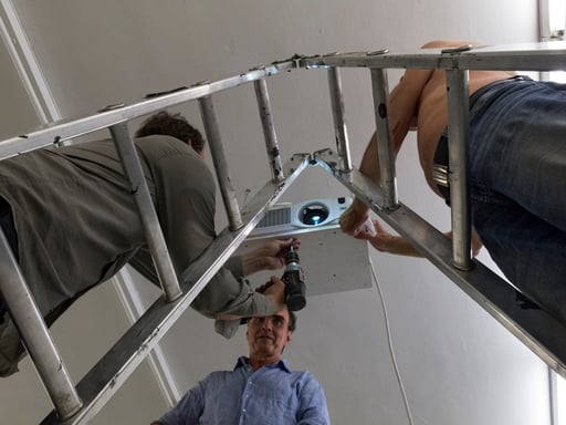 Aufbau der Ausstellung