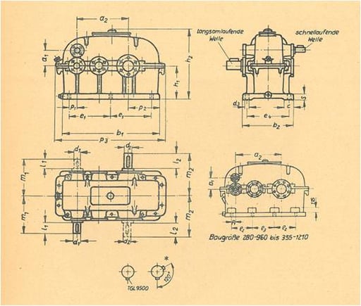 Gearbox TGL Reductor tándem. Catálogo recambios y repuestos caja reductora TGL. Engranaje reparación reductor TGL. 