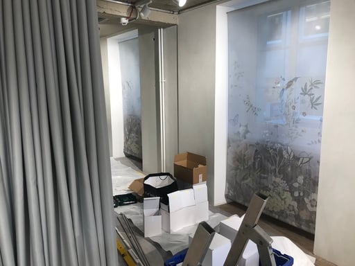 Spezialanfertigung Sichtschutz Garderobenbereich