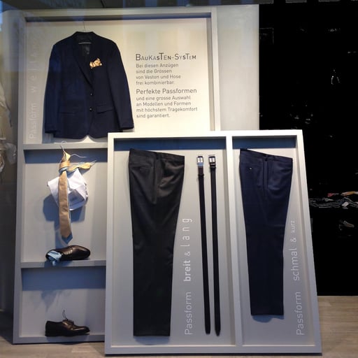 Anzug Baukasten System Schaufenster