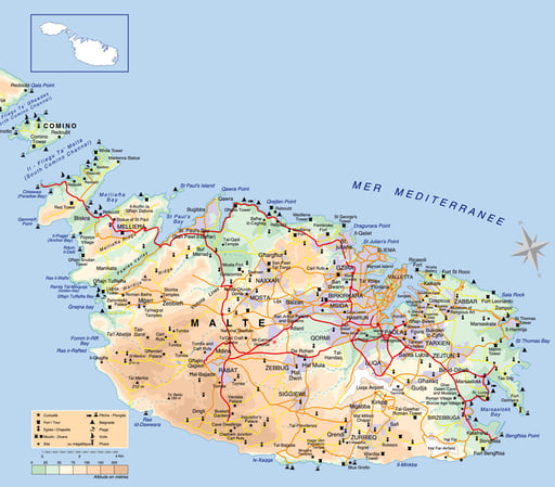 Malte • Création carte touristique / Édition : La Manufacture • © recreacom.fr - Studio de création Christophe Houlès