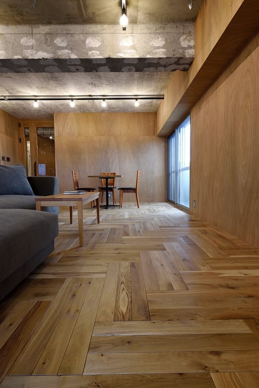 オーク ヘリンボーン 施工事例 アンドウッド andwood