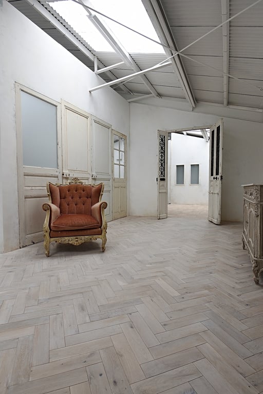 オーク ヘリンボーン オイル塗装 ホワイト アンドウッド andwood 新潟