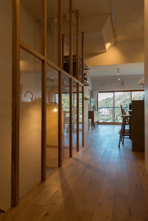 オーク 無垢フローリング 保育園 施工写真 andwood アンドウッド