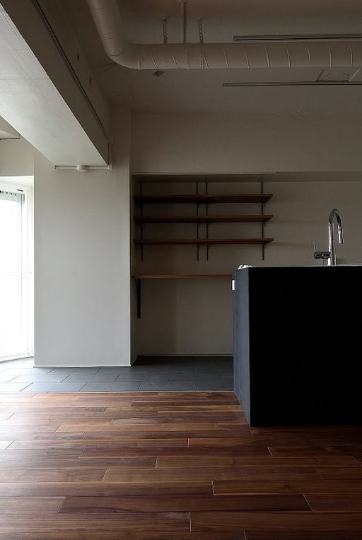 ブラック ウォールナット ウォルナット フローリング マンション リノベーション andwood 新潟