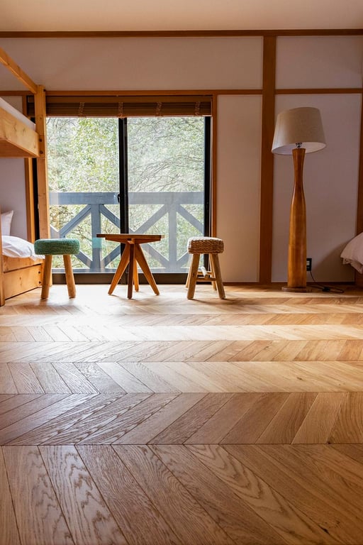 オーク ハンガリアン ヘリンボーン andwood 新潟 施工例