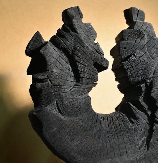 Kreislauf Holz gebrannt 48 x 50 cm