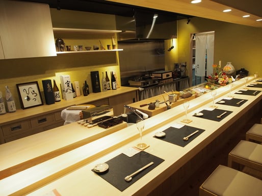 桧一枚板カウンター　hinoki