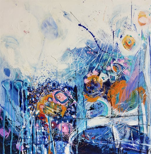 Elisabeth Augendre artiste peintre en Ariège acrylique originale contemporain les jardins extraordinaires 9