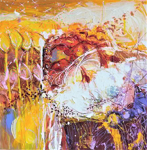 Elisabeth Augendre artiste peintre en Ariège acrylique originale contemporain les jardins extraordinaires 11