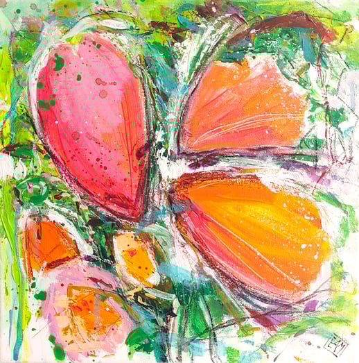 Elisabeth Augendre artiste peintre en Ariège acrylique impressionnisme fantaisie en jardin 36