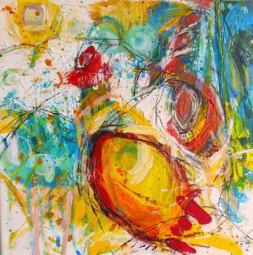 Elisabeth Augendre artiste peintre en Ariège acrylique impressionnisme fantaisie en jardin 39