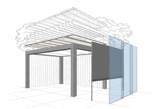 Individuell Konfiguration einer Faltdachpergola
