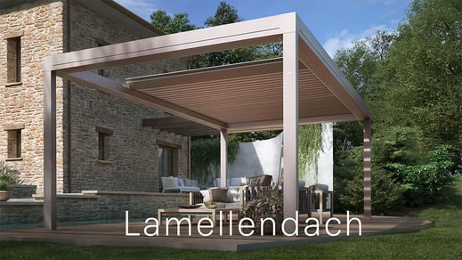 von uns geplante und montierte Lamellendächer in Bayern und Österreich