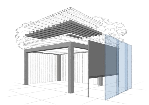 Individuell Konfiguration eines Lamellendachs