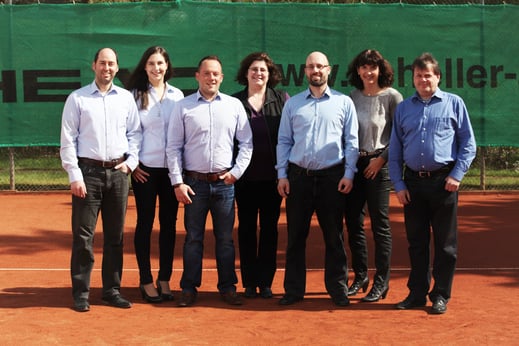 Alexander Moor, Vanessa Moor, Christan Görg, Cornelia Hack, Thorsten Szarafanowicz, Sandra Ebert, Knut Heinrich Abteilungsleitung Tennis SV Neuhof
