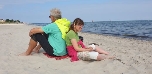 Pause. Papa ist mir immer eine Stütze