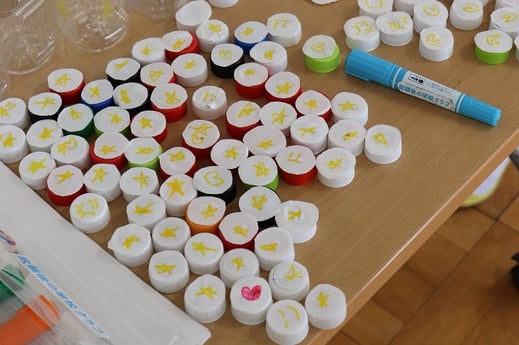 「星がたくさんふるろうか」の準備中