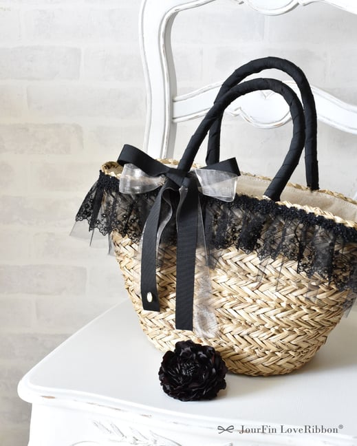 JourFin ラブリボン　LoveRibbon　りぼん　リボン　リボン教室　リボン教室芦屋　リボン教室神戸　リボン教室大阪　リボンレッスン　リボンレッスン大阪　リボンレッスン神戸　リボンワーク　リボンデザイン　木馬リボン　リボンインストラクター　リボン講師　リボンバッグ　リボンカゴバッグ　カゴバッグ　レースバッグ　レースリボンバッグ　レース　チュール