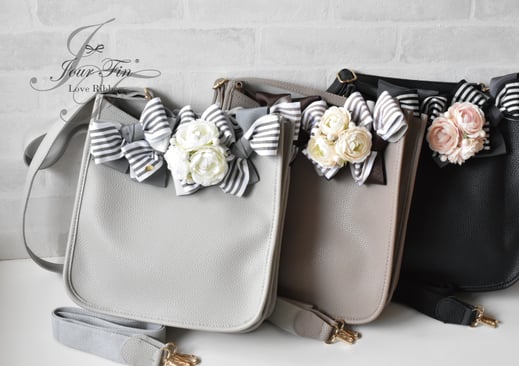 JourFin ラブリボン　ショルダーバッグ　リボンバッグ　フラワーバッグ　リボンレッスン　ハンドメイド　リボンレッスン　リボンワーク　芦屋リボン教室　神戸リボン教室