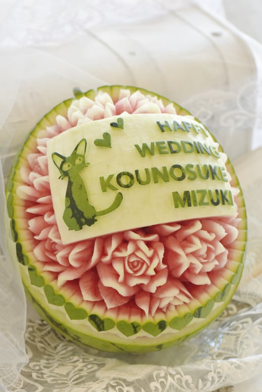 #カービング #大阪 #習い事 #彫刻 #フルーツカービング #ソープカービング #スイカ #フルーツ #カッティング