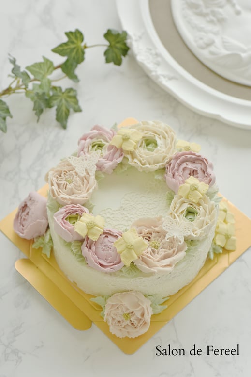 フラワーケーキ  大阪　習い事　ケーキ　教室　スイーツ　