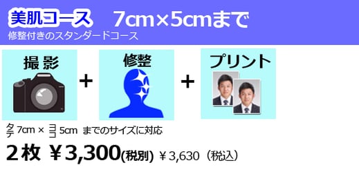 一般用証明写真美肌コースサイズ大