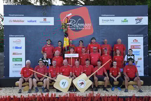 Mannschaftsfoto vom 1. Rang am MWHV Hornusserfest 2020 in Belp