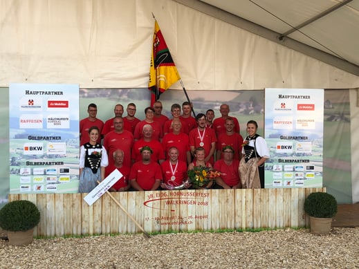 Mannschaftsfoto vom Eidg. Hornusserfest 2018 in Walkringen