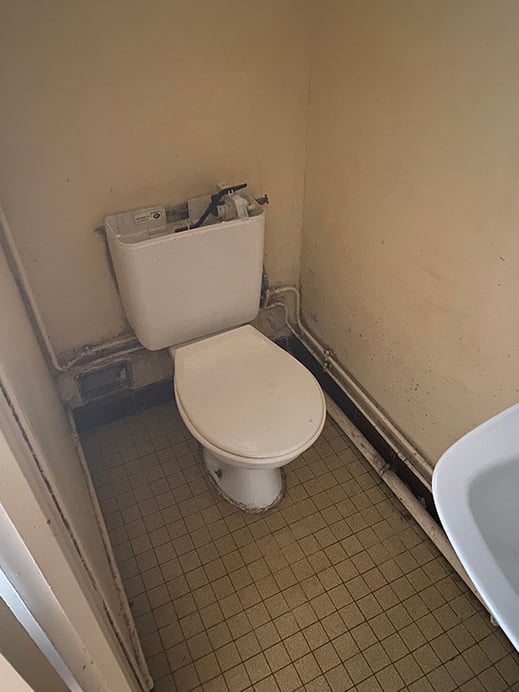 Salle de bain : toilettes avant rénovation