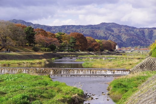 京都・下賀茂（鴨川の風景）