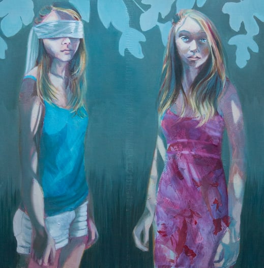 Second youth - 100 cm x 100 cm - technique mixte sur toile - Oeuvre de Victoria Milroy