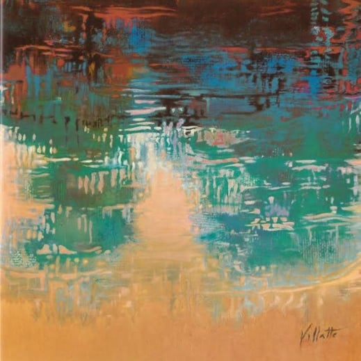 "Nuages d’eau", peinture sur toile/châssis -1x1 m