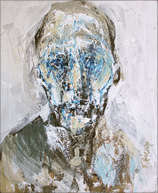 Regard plein - Technique mixte - Dimensions : 61 x 50 cm - Oeuvre de François Rieux