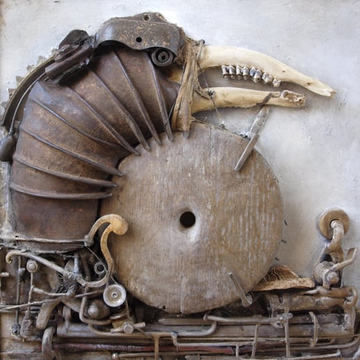 Ombilic - 49 x 49 cm, 2017, techniques mixtes. Oeuvre de Vincent Turbet