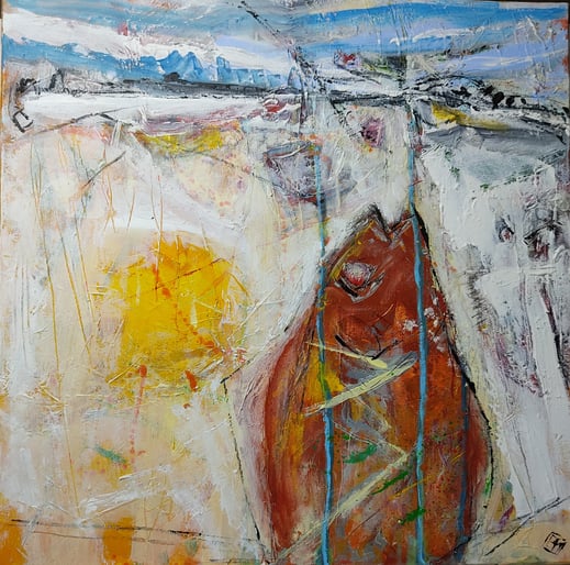 Elisabeth Augendre artiste peintre galerie espace Ysmaïloff Paris acrylique expressionnisme jardins aquatiques, les poissons 9