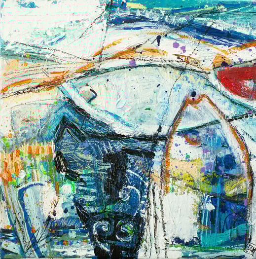 Elisabeth Augendre artiste peintre en Ariège acylique impressionisme jardins aquatiques les poissons 3