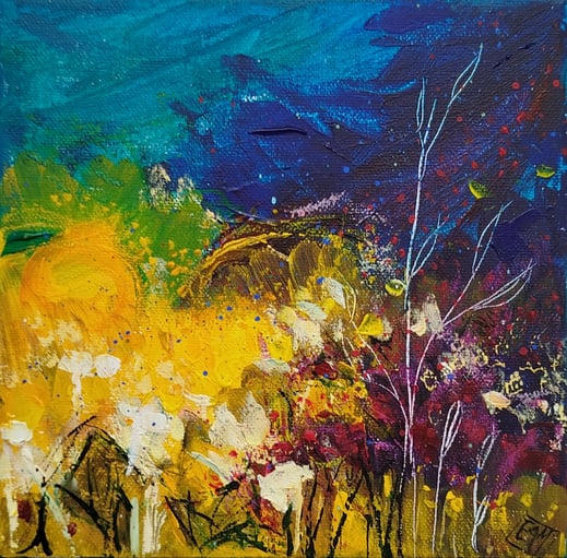 Elisabeth Augendre artiste peintre en Ariège acrylique impressionnisme promenade en jardin 32