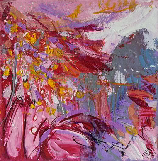 Elisabeth Augendre artiste peintre en Ariège acrylique originale impressionnisme promenade en jardin 20