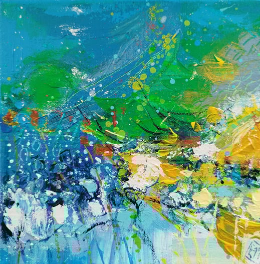 Elisabeth Augendre artiste peintre en Ariège acrylique impressionnisme promenade en jardin 50