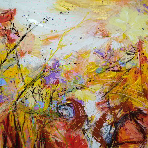 Elisabeth Augendre artiste peintre en Ariège acrylique impressionnisme fantaisie en jardin 47