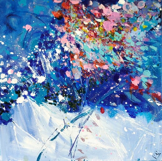Elisabeth Augendre artiste peintre en Ariège acrylique impressionnisme fantaisie en jardin 46