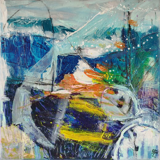 Elisabeth Augendre artiste peintre en Ariège acrylique impressionnisme jardins aquatiques, l'océan 6