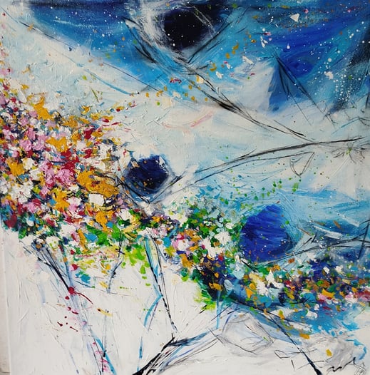 Elisabeth Augendre artiste peintre en Ariège acrylique originale impressionnisme jardins suspendus 32